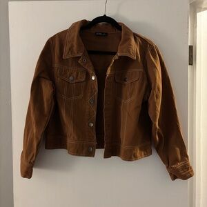 Very J Women's Brown Jean Jacket | Size Medium